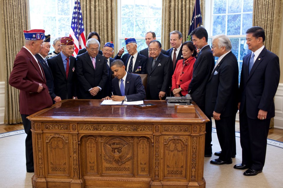 President Obama signing S.1055 granting Congressional Gold Medal